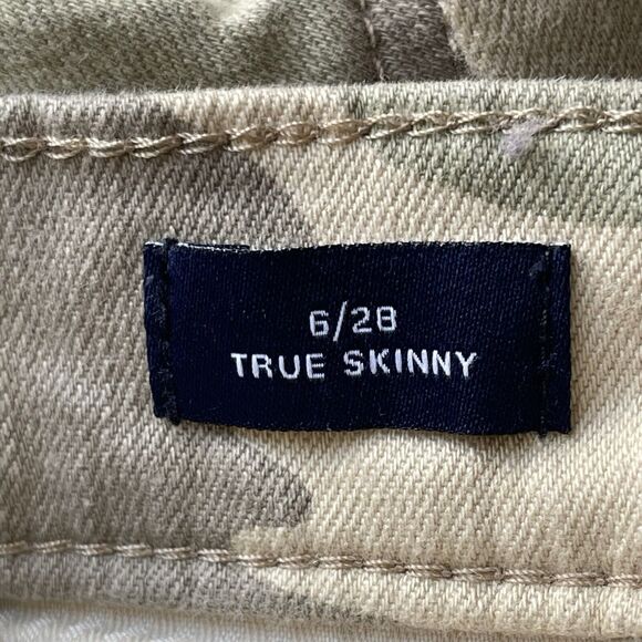 Gap Denim True Skinny High Rise Stretch Ankle Jeans Camo Sz 28/6 Regular Raw Hem - Picture 8 of 11